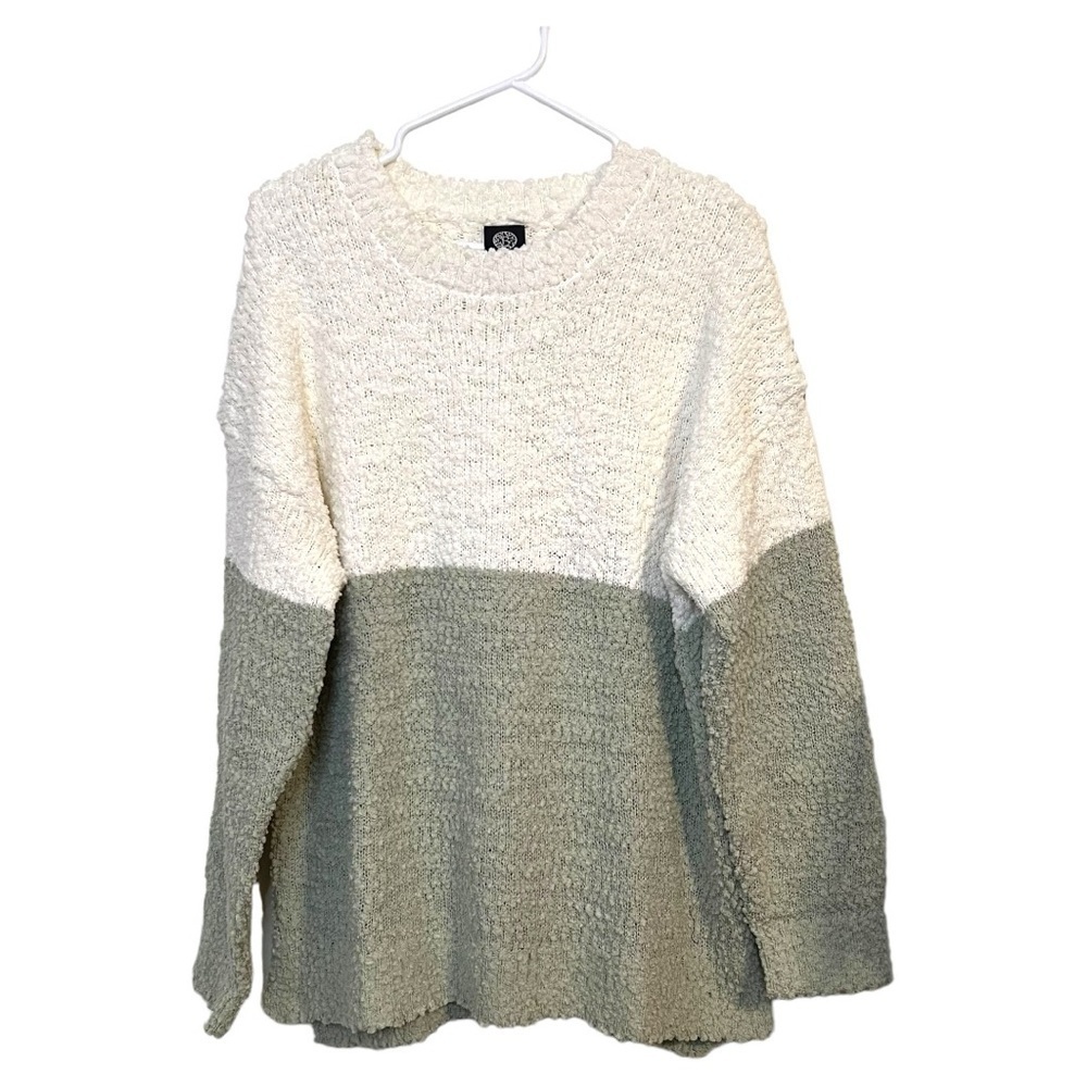 Bobeau women’s sage and ivory cozy sweater size XL NWOT